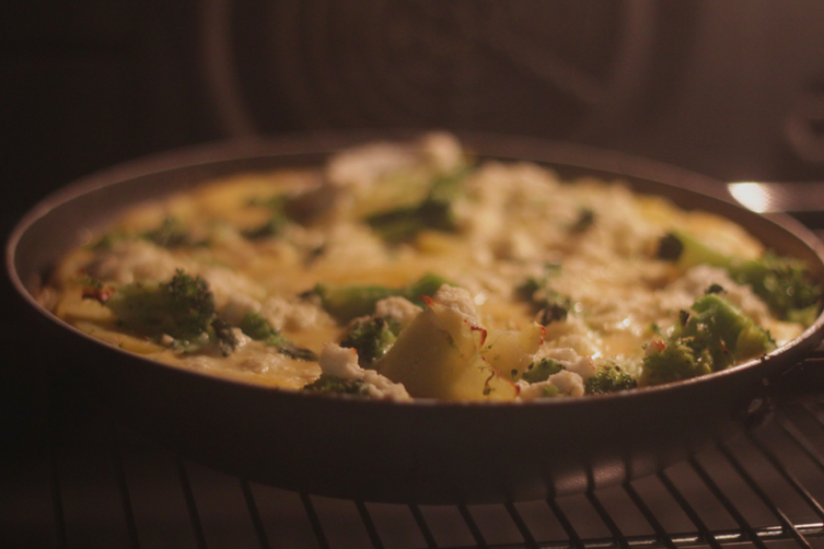 Broccoli and cottage cheese tortilla