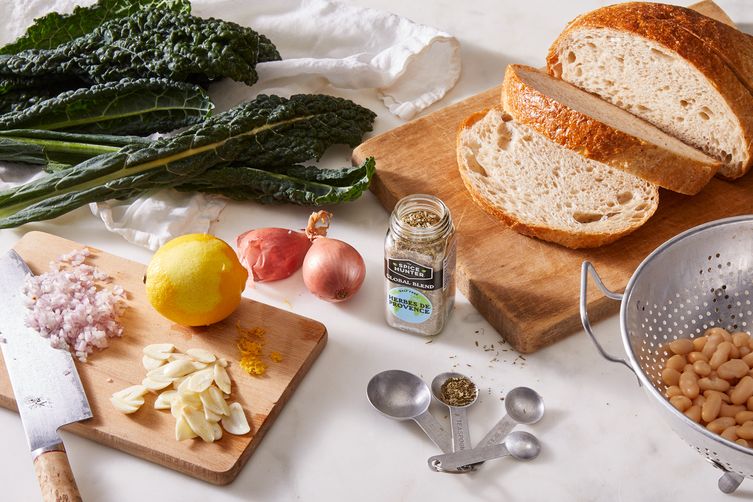 White Bean &amp; Kale Toast with Herbes de Provence