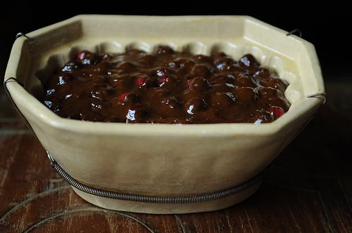 Cranberry-Molasses Pudding with Vanilla Hard Sauce