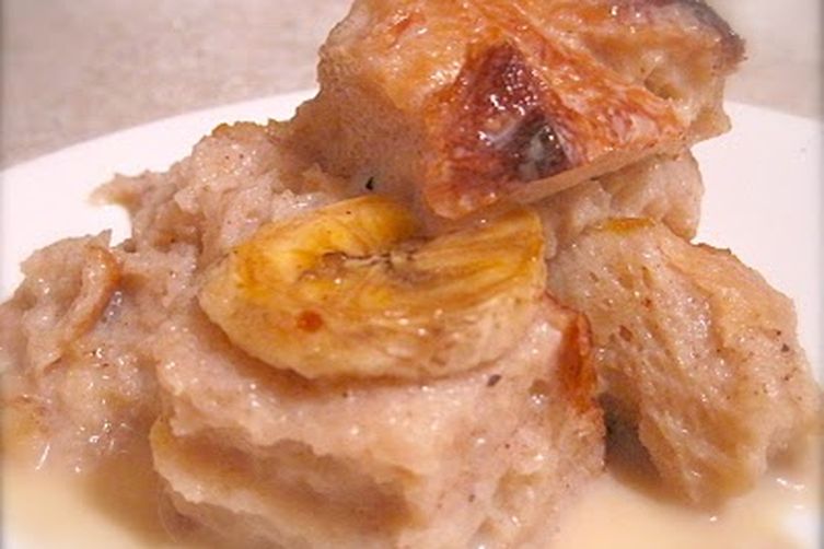 Spiced Banana Bread Pudding with Rum Sauce