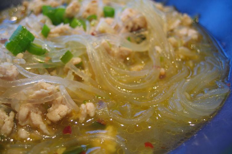 Garlic, Green Onion &amp; Glass Noodle Soup