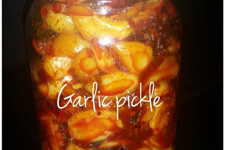 South Indian Hot and Sweet Garlic Pickle