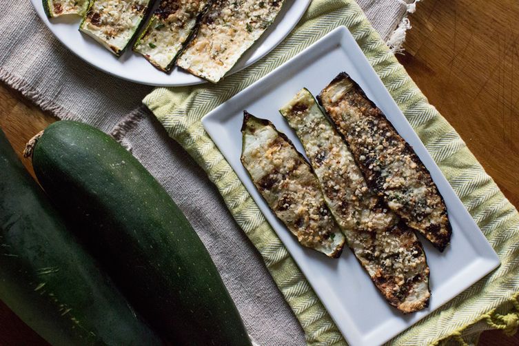 Grilled Zucchini with Parmesan Panko Crust