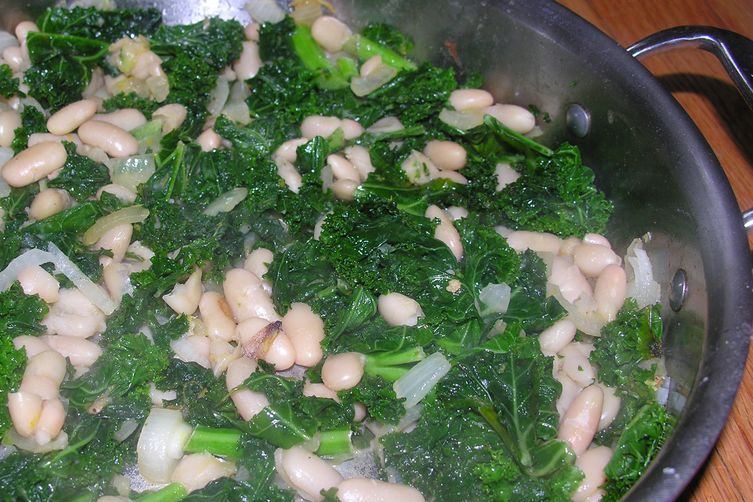 Braised kale with orange tamari cannellini