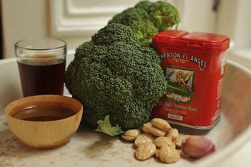 Roasted Broccoli with Smoked Paprika Vinaigrette and Marcona Almonds