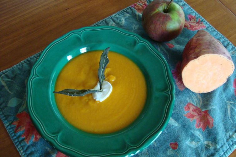 Lightly Curried Sweet Potato, Carrot, and Apple Soup