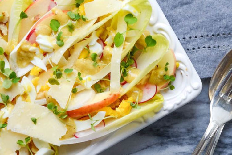 crunchy endive and walnut salad