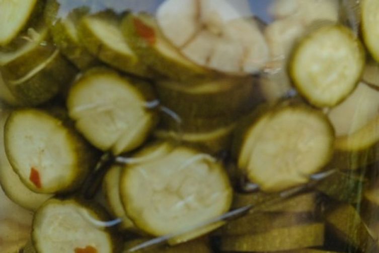 Zucchini Pickles with Chilies and Garlic
