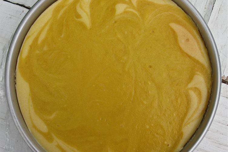 Mango-Lime Marbled Cheesecake with G.F.G.S. Crust