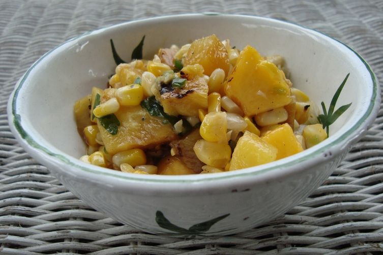 Next Day Grilled Corn, Pineapple, and Peach Salsa