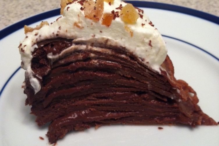 Spicy Chocolate Mousse Crepe Cake