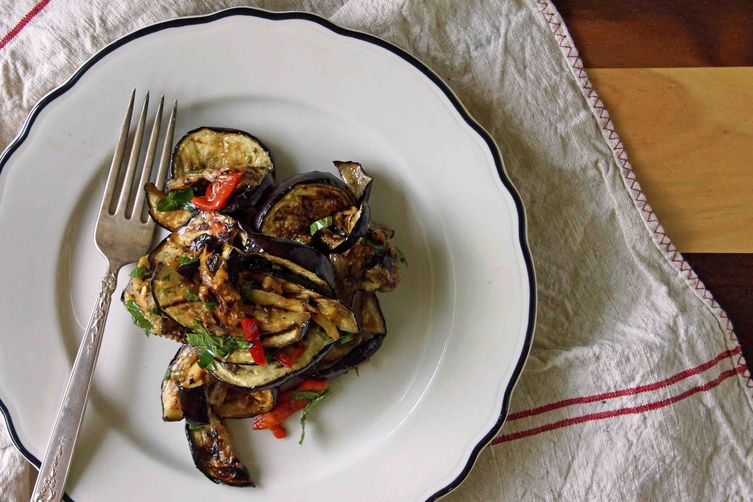 Grilled Eggplant Agrodolce With Mint &amp; Fresno Pepper