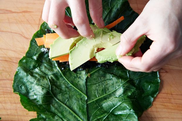 Collard Roll Ups with Coconut Curry Kale