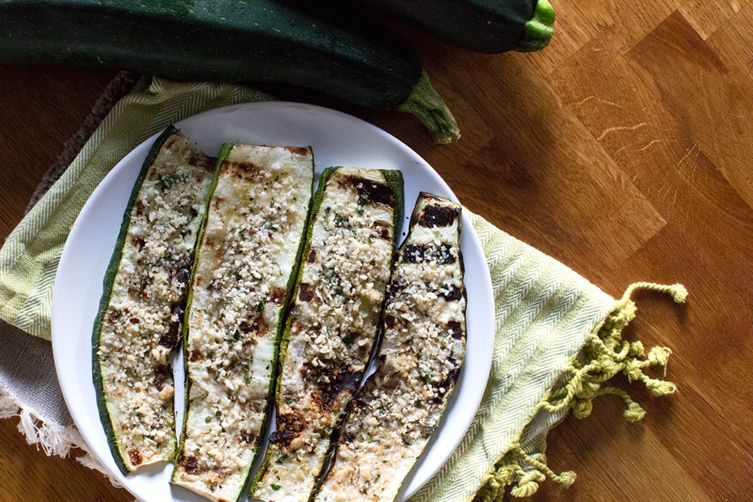 Grilled Zucchini with Parmesan Panko Crust