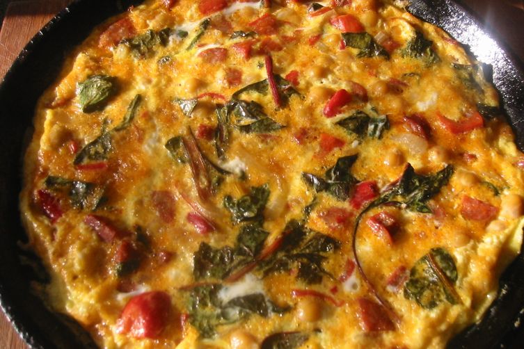 Chickpea, Spinach, and Chorizo Frittata