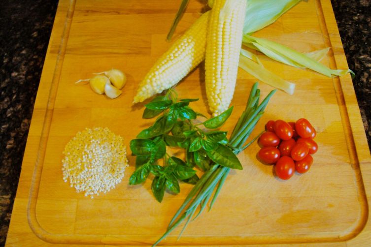 Grilled Corn &amp; Barley Salad with Tomato Vinaigrette