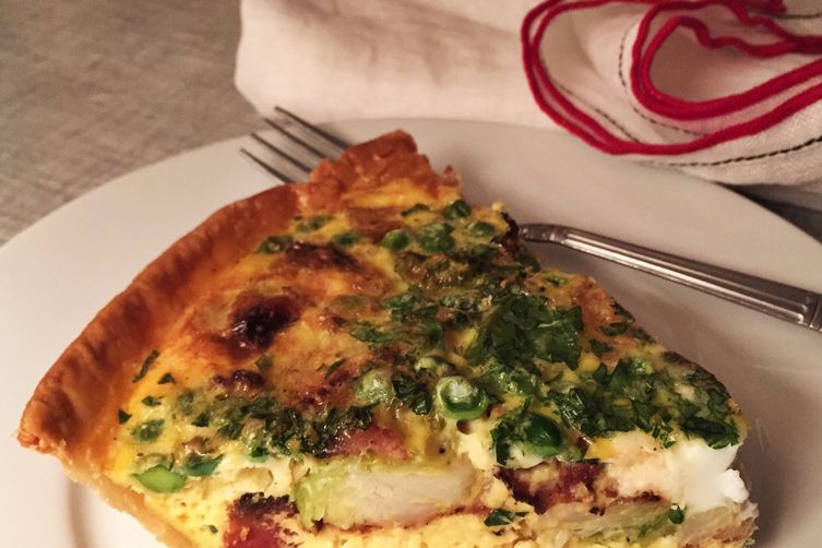 Bacon, Brussels, &amp; Pea Quiche