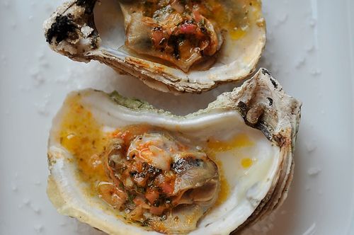 Grilled (or Broiled) Oysters with a Sriracha Lime Butter