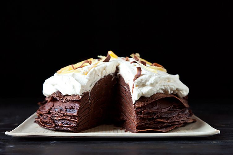 Spicy Chocolate Mousse Crepe Cake