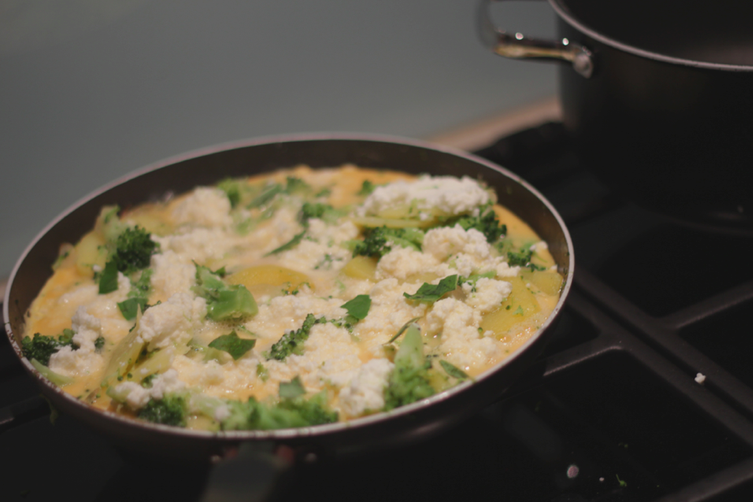 Broccoli and cottage cheese tortilla