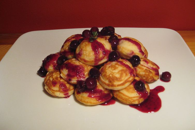 Lemon Mascarpone Stuffed Ebelskivers (Danish Pancakes) with Blueberry Thyme Compote