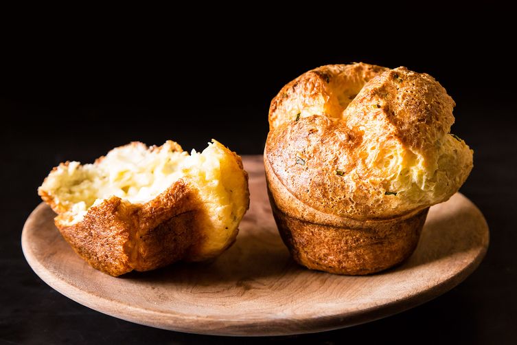 Black Pepper Popovers with Chives and Parmesan