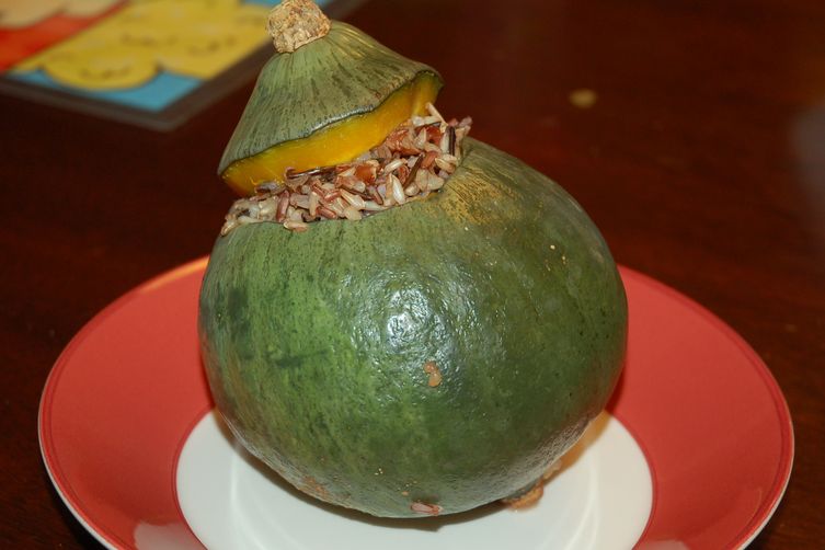 Wild rice-cherry-pecan-stuffed Winter Squash