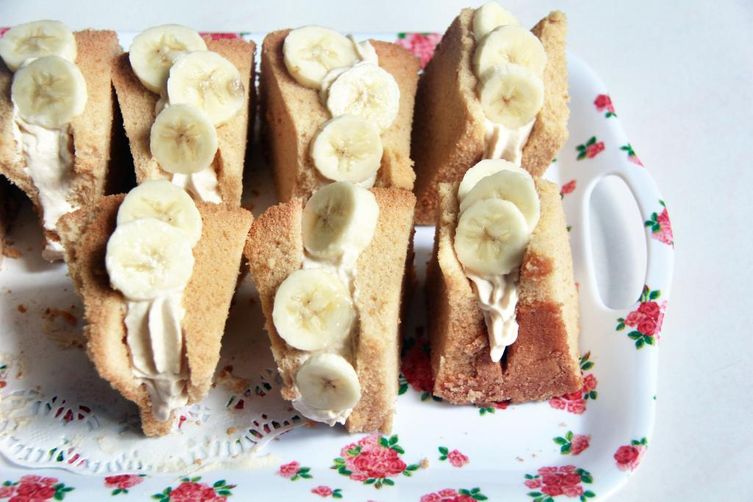 Kinako Banana Chiffon Cake Sandwiches