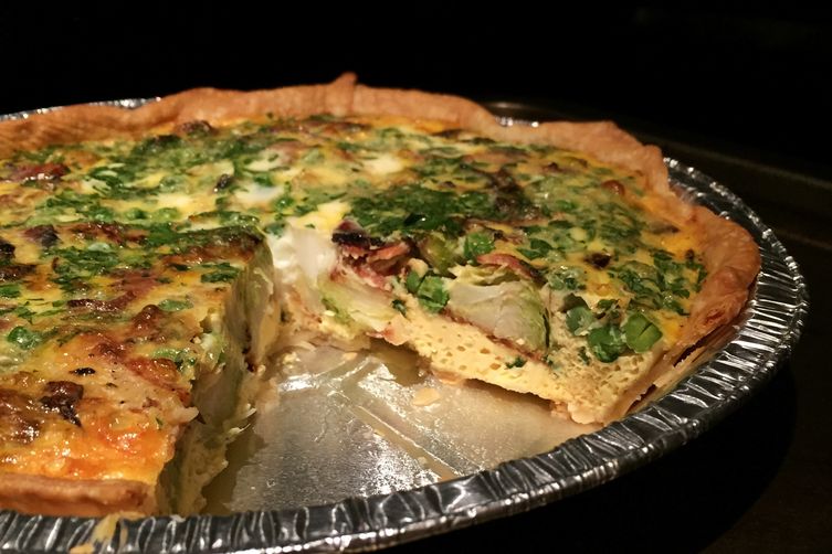 Bacon, Brussels, &amp; Pea Quiche