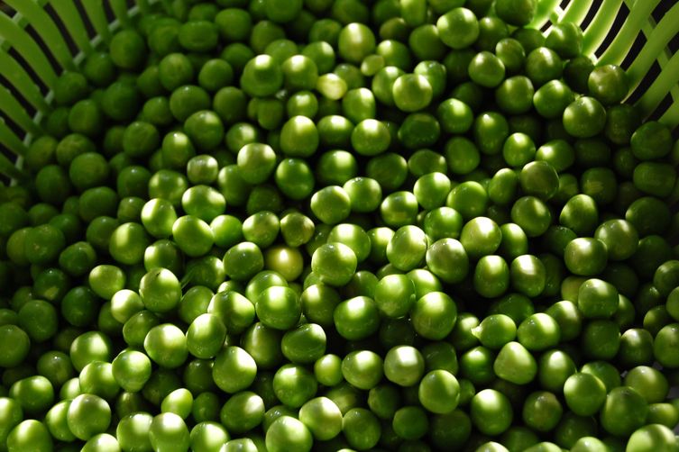 Fresh Peas Dressed with Grilled Meyer Lemon  Oil and Butter