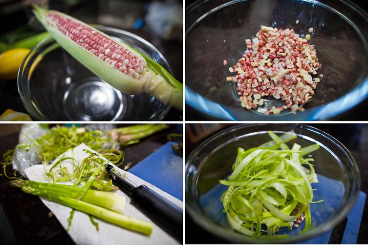 Raw Sweet Corn and Asparagus Salad
