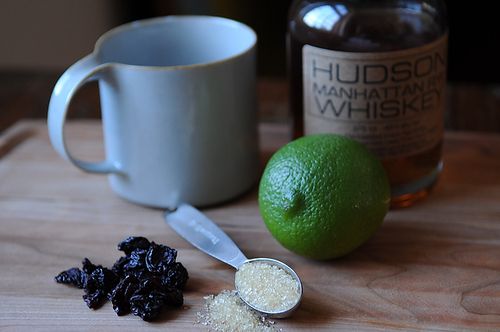 Hot Toddy with Dried Cherries and Lime