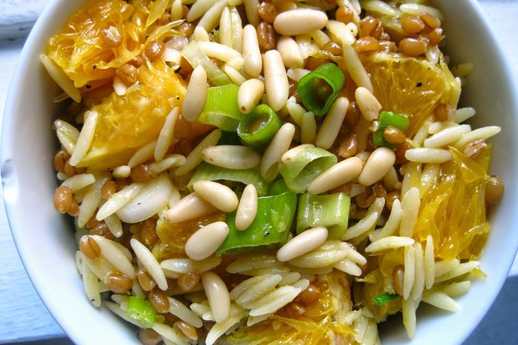 Orangy Wheat Berry and Orzo Salad