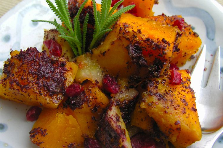 Annaliese's roasted butternut squash with cranberry and pear accents