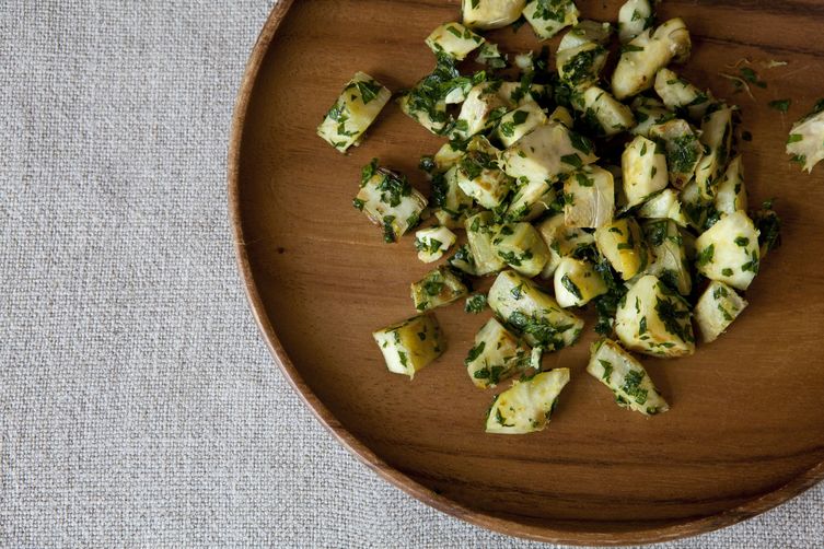 Artichokes with Parsley and Preserved Lemon Pesto