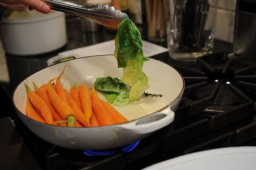 Glazed Carrots with Braised Bibb Lettuce