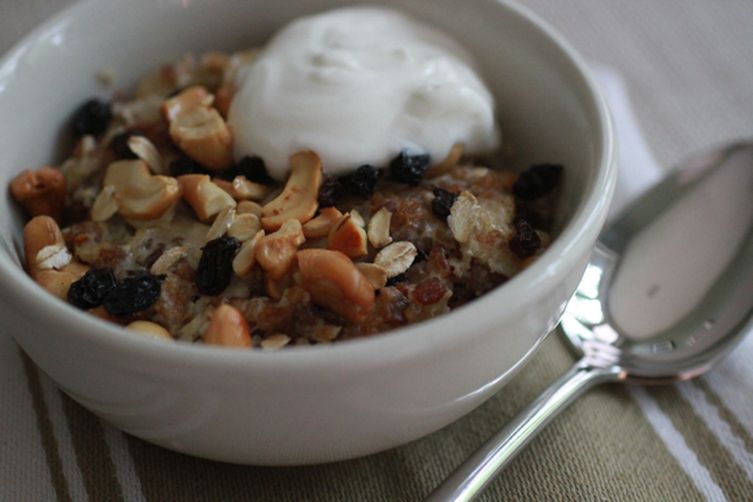 Bhutanese Red Rice, Millet, and Oat Breakfast Pudding