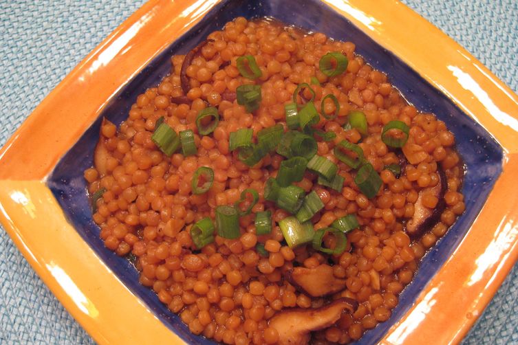 Israeli Couscous with Miso and Shiitakes