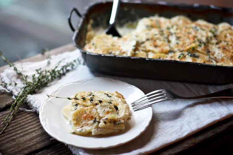 Parsnip Gratin with melty Gruyere and Thyme