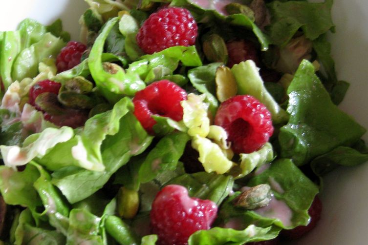 Raspberry Miso Dressing on a Summer Salad