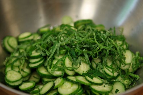 Quick Cucumber and Shiso Pickles