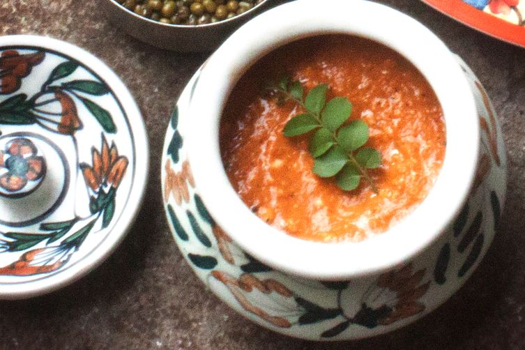 Tomato chutney &amp; Green gram pancakes