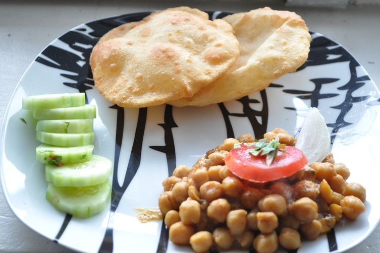 Chole Bhatura- Chickpeas or Garbanzo beans with fried bread
