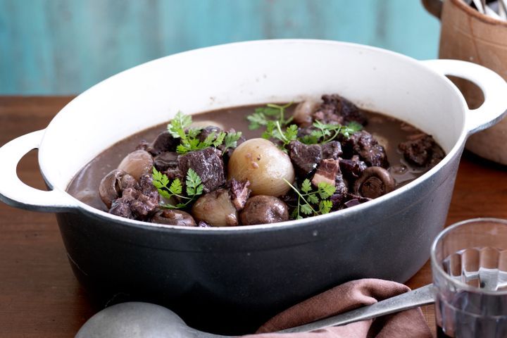 French mushroom and beef casserole
