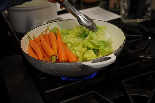 Glazed Carrots with Braised Bibb Lettuce