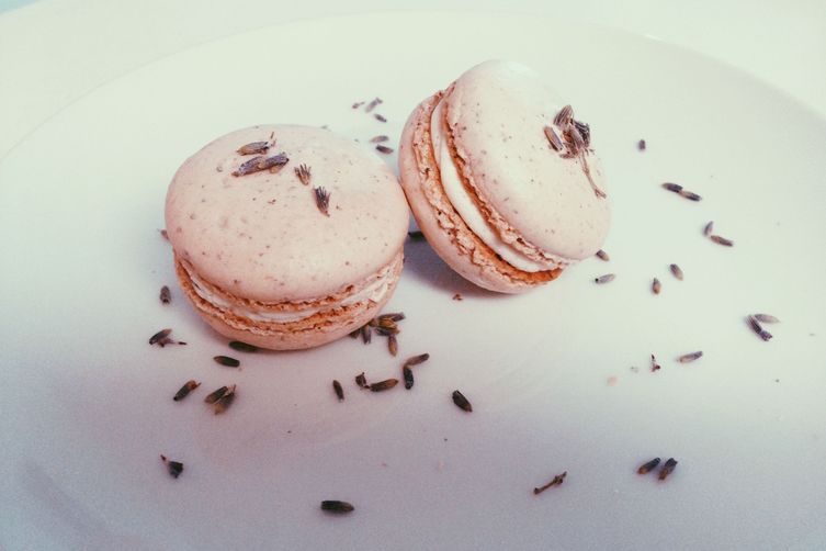 Lavender Macarons with Early Grey and Honey Lavender Buttercream: