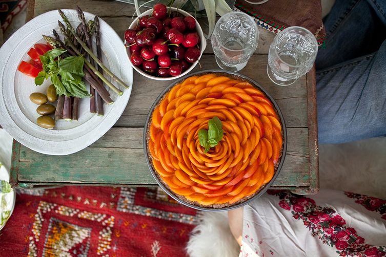 Summer Apricot Basil Tart