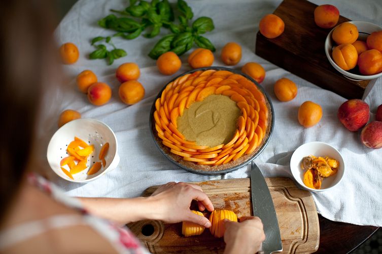 Summer Apricot Basil Tart