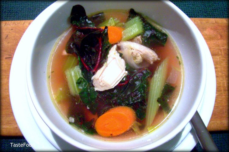 Holiday Timeout Soup: Turkey Vegetable Soup with Swiss Chard