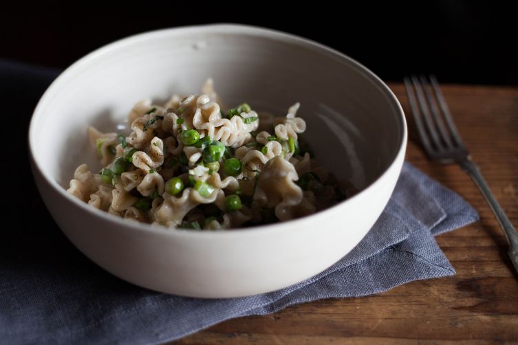 Pasta with Spring Vegetables, Bathed in Cream